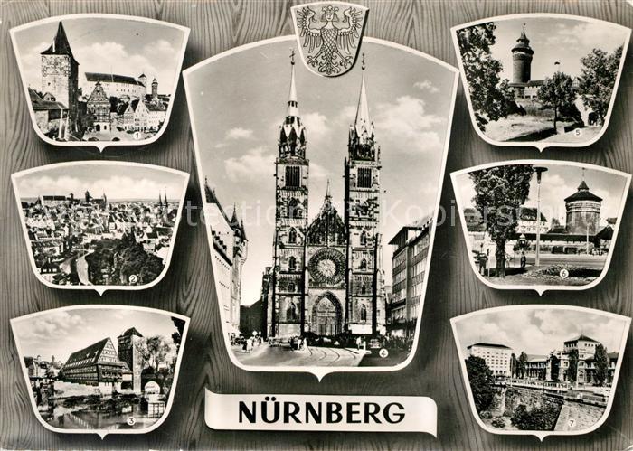 Nuernberg Lorenz Kirche Hauptbahnhof Burg