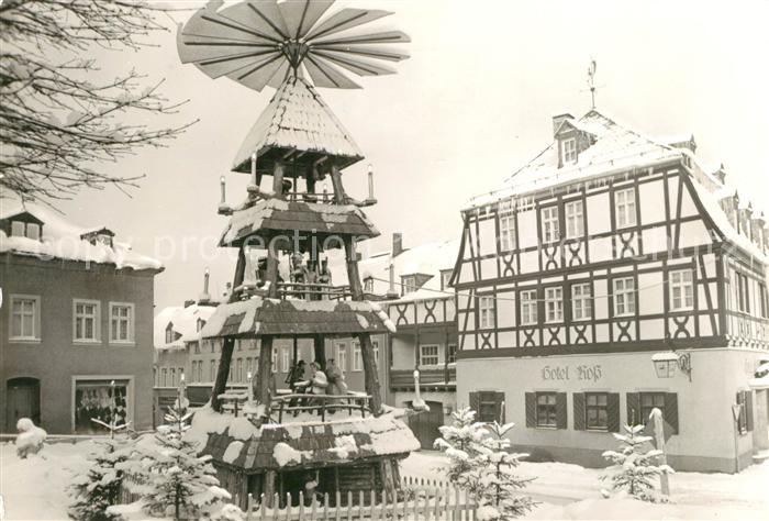 Zwoenitz Hotel Ross Markt zur Weihnachtszeit
