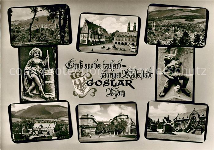 Goslar Waescherin Marktplatz Reiterdenkmal Panoramen