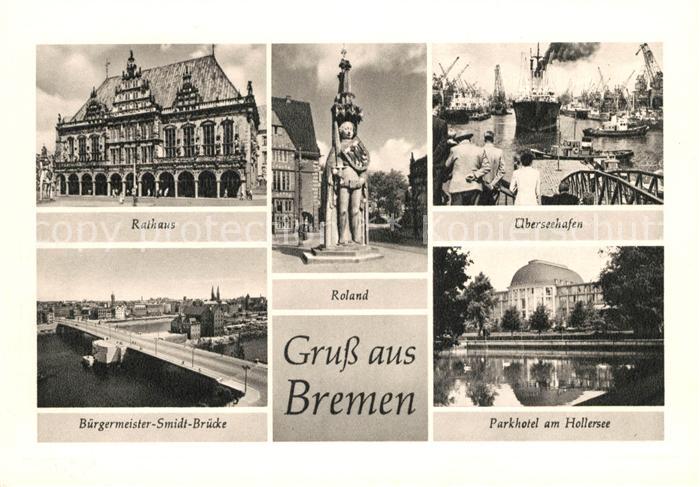 BREMEN CITY Rathaus ueberseehafen Buergermeister Smidt Bruecke Parkhotel