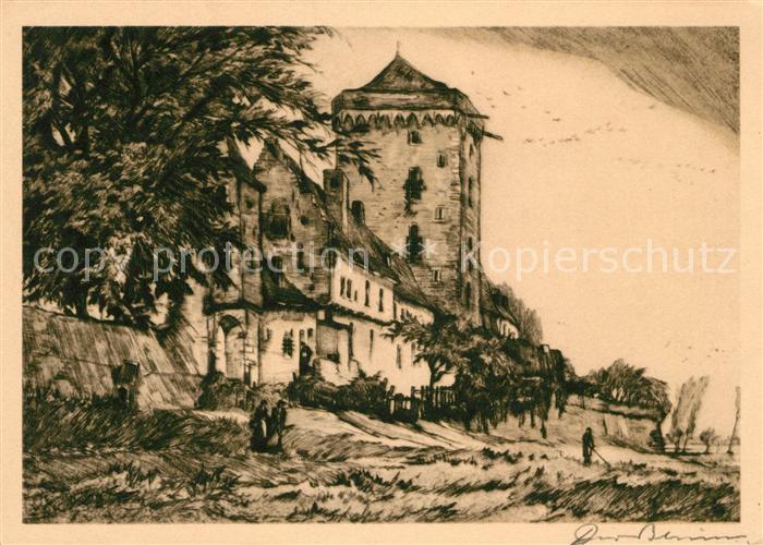 BREMEN CITY Burg Federzeichnung