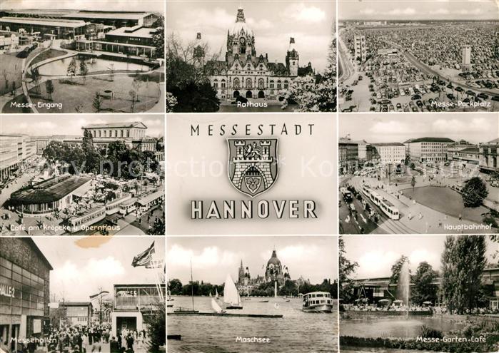 HANNOVER CITY Messe Eingang Rathaus Parkplatz Messehallen Maschsee
