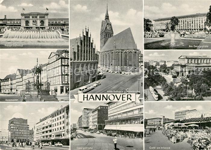 HANNOVER CITY Hauptbahnhof Georgsplatz Altes Rathaus Marktkirche Holzmarkt