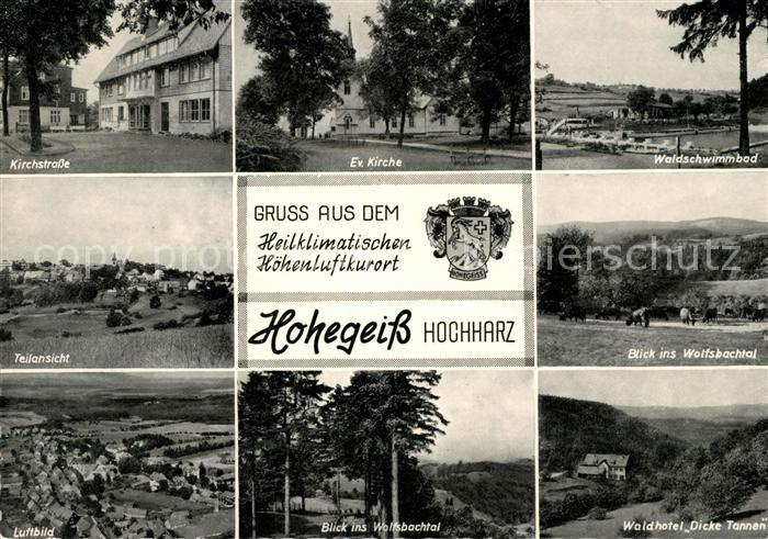 Hohegeiss Harz Kirchstrasse Kirche Waldschwimmbad Waldhotel Dicke Tannen