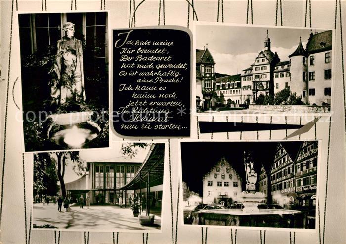 Bad Mergentheim Nachtaufnehme Marktplatz Rathaus Denkmal