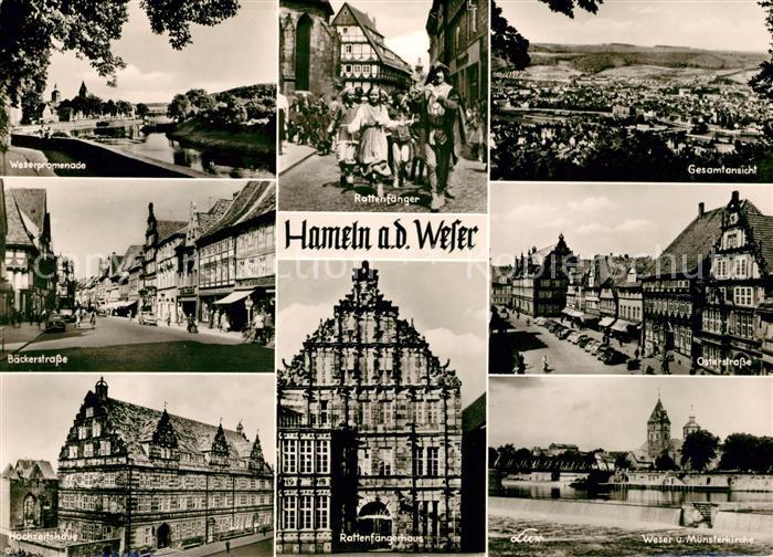 Hameln Weser Weserpromenade Rattenfaenger Baeckerstrasse Muensterkirche