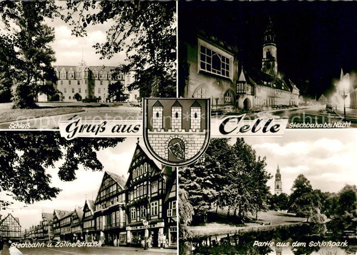 Celle Niedersachsen Schloss Stechbahn bei Nacht Zoellnerstrasse Schlosspark