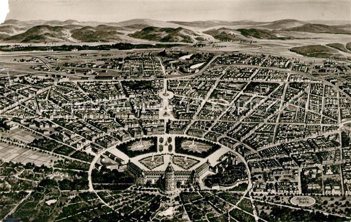 Karlsruhe Baden Panoramakarte