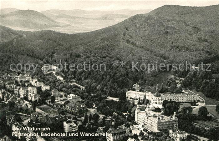 Bad Wildungen Fliegeraufnahme Fuerstenhof Badehotel Wandelhalle