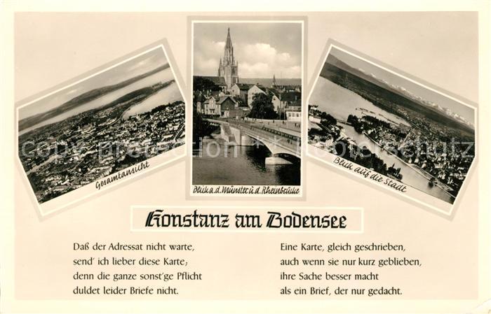 Konstanz Bodensee Muenster Rheinbruecke Panorama Gedicht