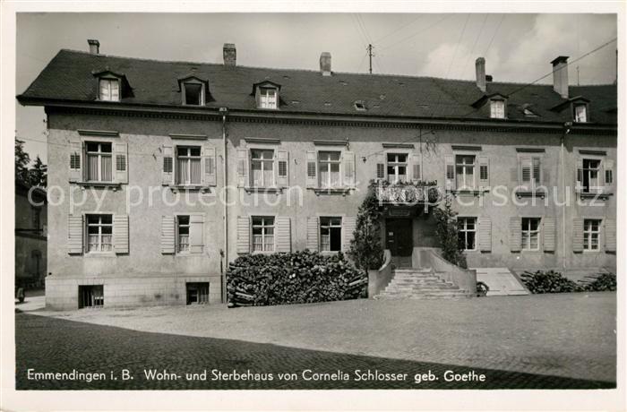Emmendingen Sterbehaus Cornelia Schlosser Goethe