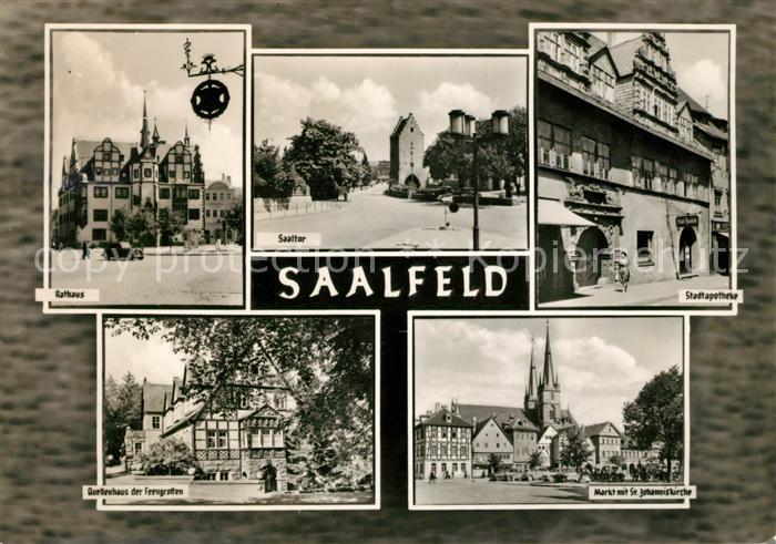 Saalfeld Saale Rathaus Saaltor Stadtapotheke Feengrotten Markt