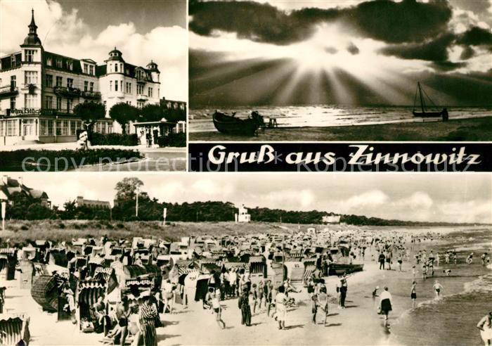 Zinnowitz Ostseebad Erholungsheim Glueck auf Abendstimmung Strand