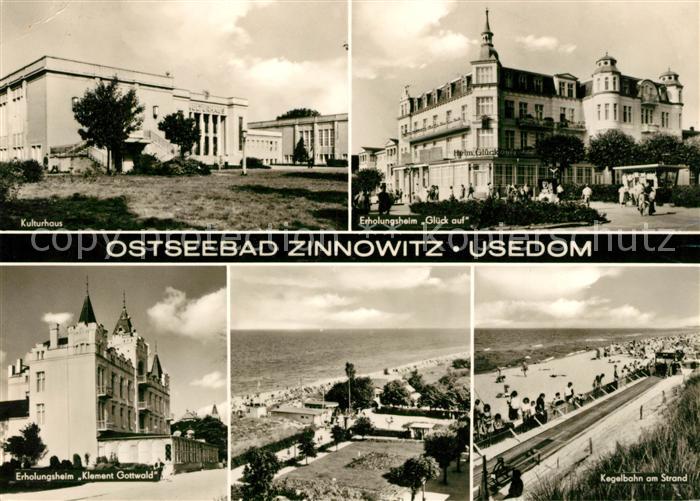 Zinnowitz Ostseebad Kulturhaus Erholungsheim Glueck auf Klement Gottwald Kegelba