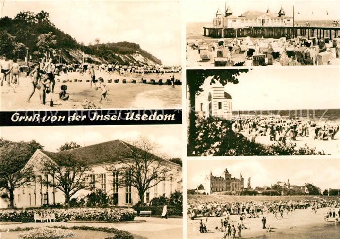 Insel Usedom Strand Koelpinsee Heringsdorf Kulturhaus Ahlbeck Seebruecke Bansin