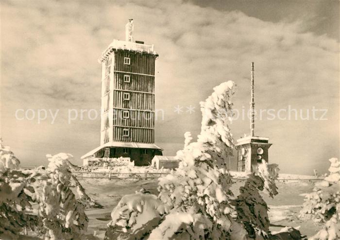 Brocken Harz Aussichtsturm Winterlandschaft