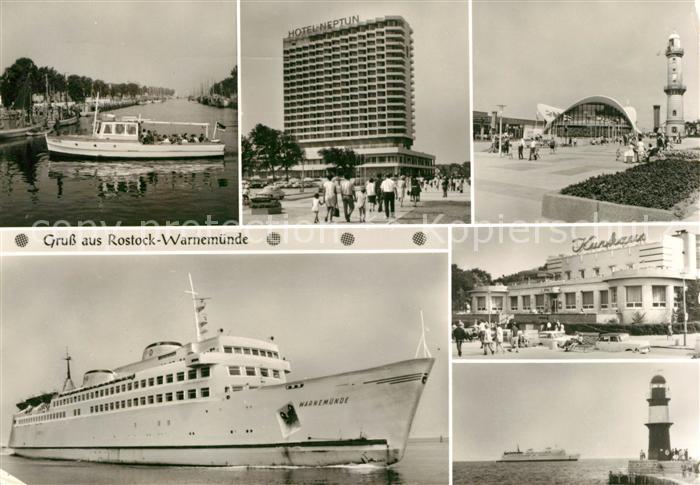 Warnemuende Ostseebad Kurhaus Hotel Neptun Faehrschiff Leuchtturm