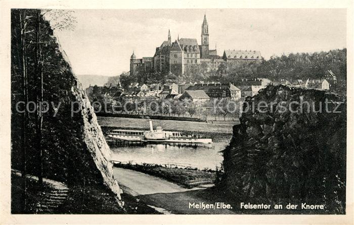 Meissen Elbe Sachsen Felsentor an der Knorre Schloss