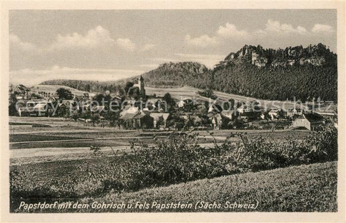 Papstdorf mit Gohrisch und Fels Papststein
