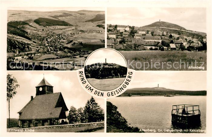 Geising Erzgebirge Panorama Altenberg Zinnwald Kirche Gr Galgenteich mit Kahlebe