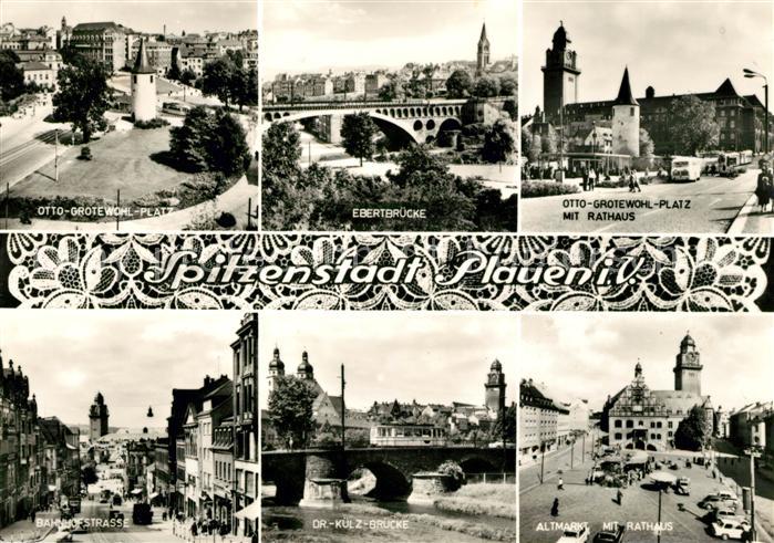 Plauen Vogtland Otto Grotewohl Platz Ebertbruecke Rathaus Bahnhofstrasse Dr Kulz