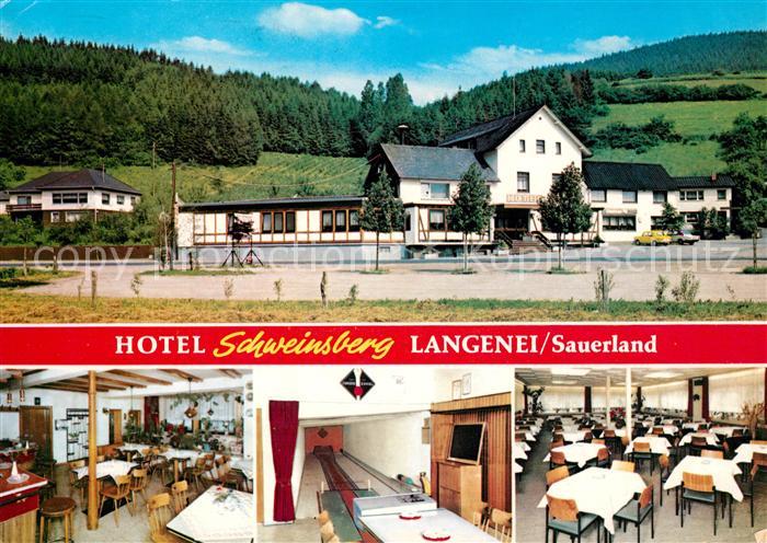 Langenei Hotel Schweinsberg Gaststube Kegelbahn Speisesaal