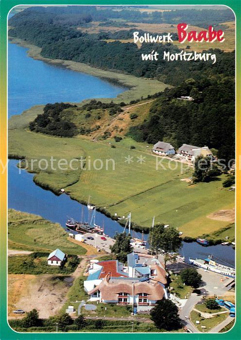 Baabe Ostseebad Ruegen Bollwerk mit Moritzdorf und Moritzburg Fliegeraufnahme