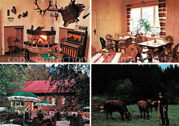 St Andreasberg Harz Waldgaststaette Rinderstall Gastraeume Terrasse Rinderherde