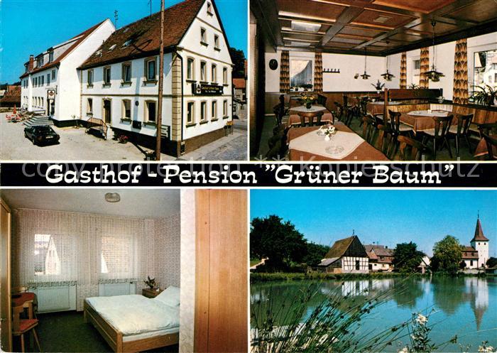 Markt Taschendorf Gasthof Pension Gruener Baum Gastraum Gaestezimmer Schwanentei