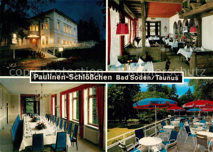 Bad Soden Taunus Paulinen Schloesschen im Kurpark Gastraeume Terrasse