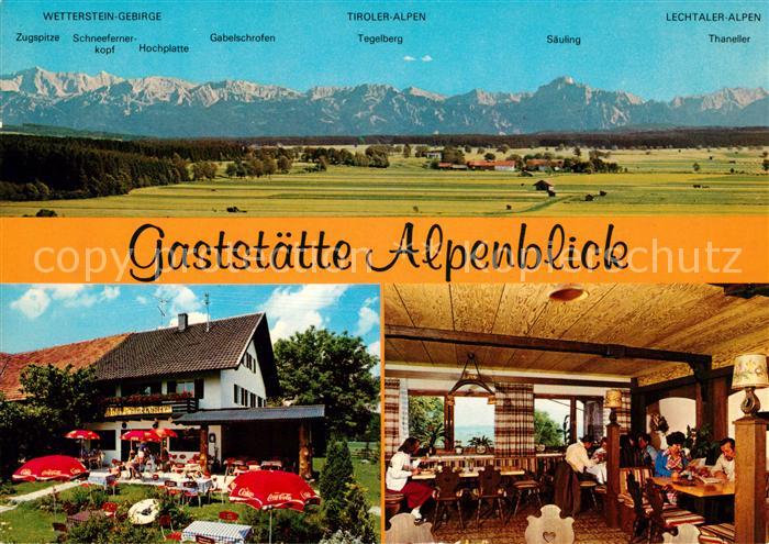 Bad Woerishofen Gaststaette Alpenblick Hartenthal Terrasse Gaststube