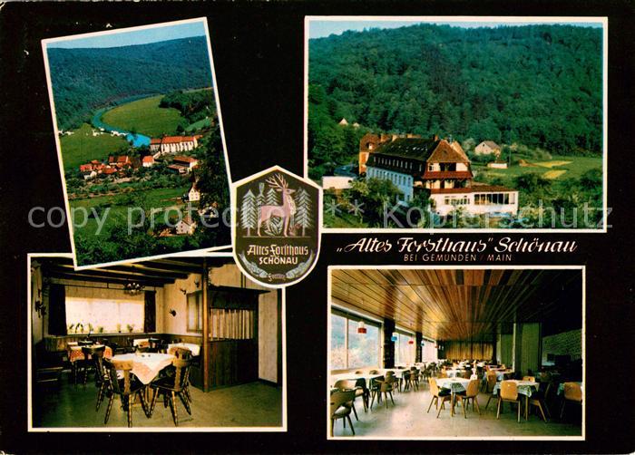 Schoenau Gemuenden Cafe Pension Altes Forsthaus Gastraeume