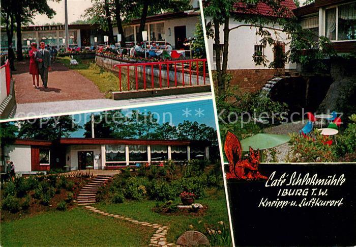 Iburg Teutoburger Wald Cafe Schlossmuehle Terrasse Garten Wasserrad