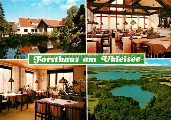Sielbeck Holsteinische Schweiz Forsthaus am Ukleisee Gastraeume Panorama