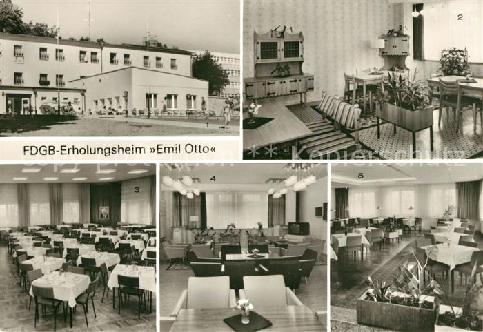 Plau Mecklenburg FDGB Erholungsheim Emil Otto Klubraum Bettenhaus Speisesaal