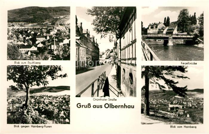 Olbernhau Erzgebirge Gruenthaler Strasse Kegelbruecke Bruchberg Hainberg-Fluren