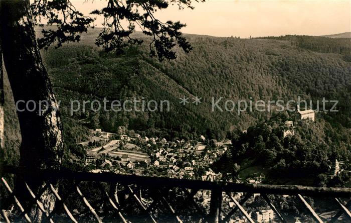 Schwarzburg Thueringer Wald Blick vom Trippstein