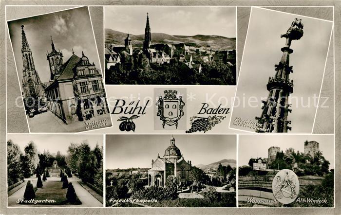 Buehl Baden Rathaus Kirche Friedhofkapelle Kirchturm