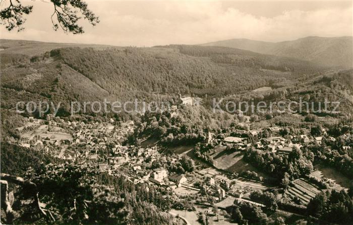 Schwarzburg Thueringer Wald Blick vom Trippstein