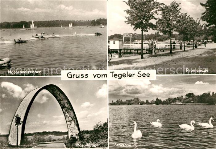 Tegel Tegeler See Motorbootrennen Promenade Mosaikbogen