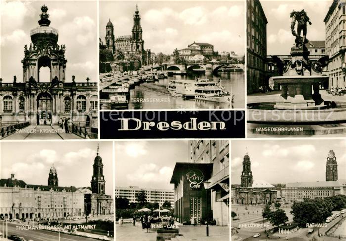 DRESDEN Elbe Gaensediebbrunnen Ring-Cafe Thaelmannstrasse
