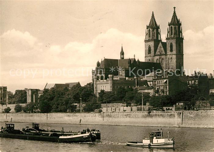 Magdeburg Dom Frachtschiff
