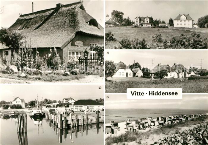 Vitte Hiddensee Blaue Scheunde Hafen Fischerhaeuser Strand