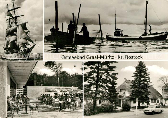 Graal-Mueritz Ostseebad Broiler-Gaststaette Segelschulschiff Wilhelm Pieck