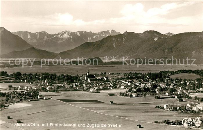 Murnau Staffelsee Fliegeraufnahme mit Ettaler Mandl und Zugspitze