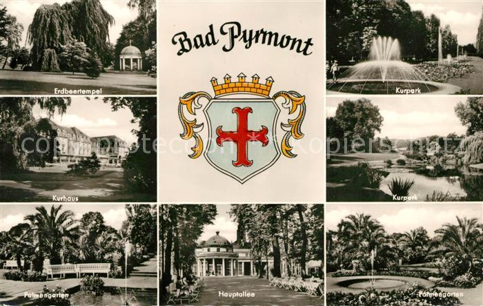 Bad Pyrmont Erdbeertempel Kurpark Kurhaus Palmengarten Hauptallee Palmengarten