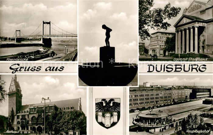 Duisburg Ruhr Rheinbruecke Oper Stadthaus Rathaus Hauptbahnhof