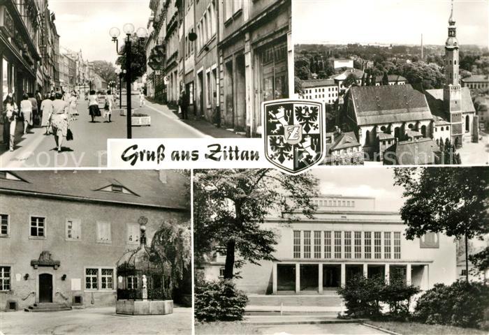 Zittau Fussgaengerzone Bautzner Strasse Klosterkirche Stadtmuseum Gerhart Hauptm