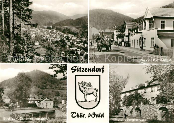 Sitzendorf Thueringen Panorama Post Klause Schoene Aussicht Hotel Bergterrasse