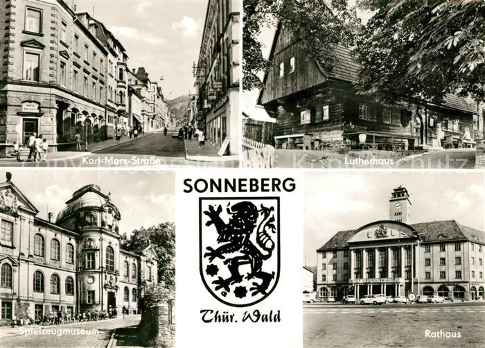 Sonneberg Thueringen Karl Marx Strasse Lutherhaus Spielzeugmuseum Rathaus